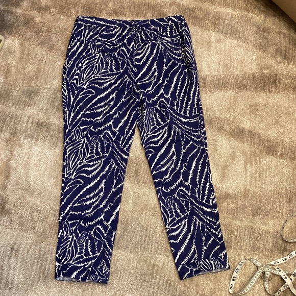 Lilly Pulitzer Navy Blues Printed Pleated Cropped Pants Size 4 NWOT - Picture 12 of 14